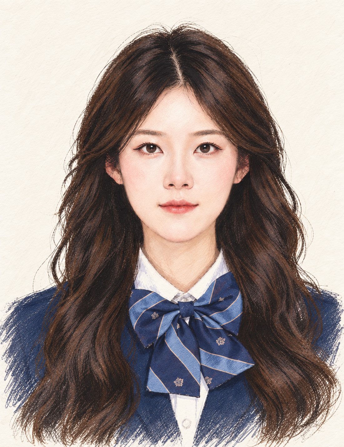 Stylized hand-drawn portrait of Vicky