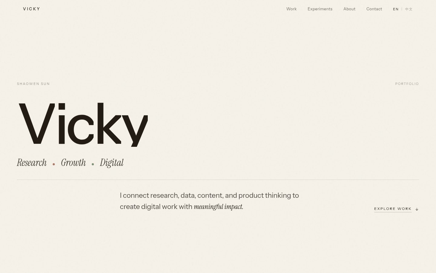 Vicky Personal Portfolio Website